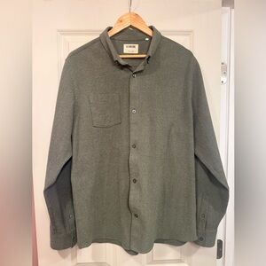 Linksoul Portola Stretch Flannel Shirt Large Olive Green